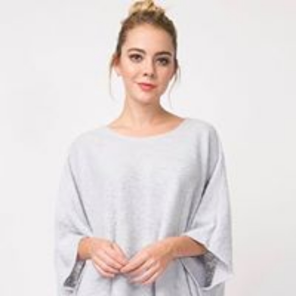 WOMEN'S DUSTY BLUE PANCHO